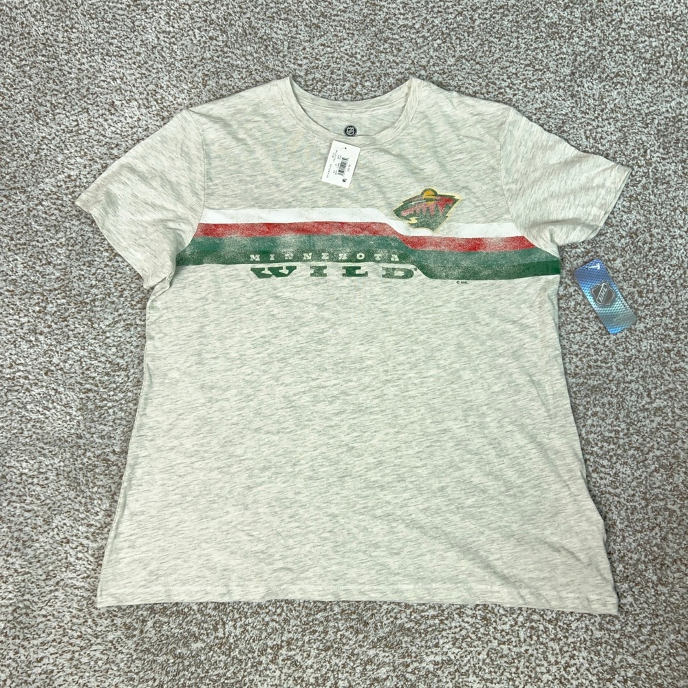 Minnesota Wild Shirt Womens Extra Large Gray Hockey NHL Logo Sports T Tee Top